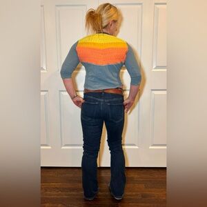 Free People 'Sunset' 3/4 Sleeve Top